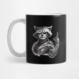 Rocket Raccoon Rock Sign Mug